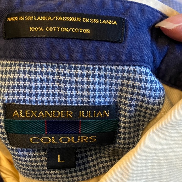 Alexander Julian Light Yellow Casual Button-Down Shirt - Picture 2 of 4